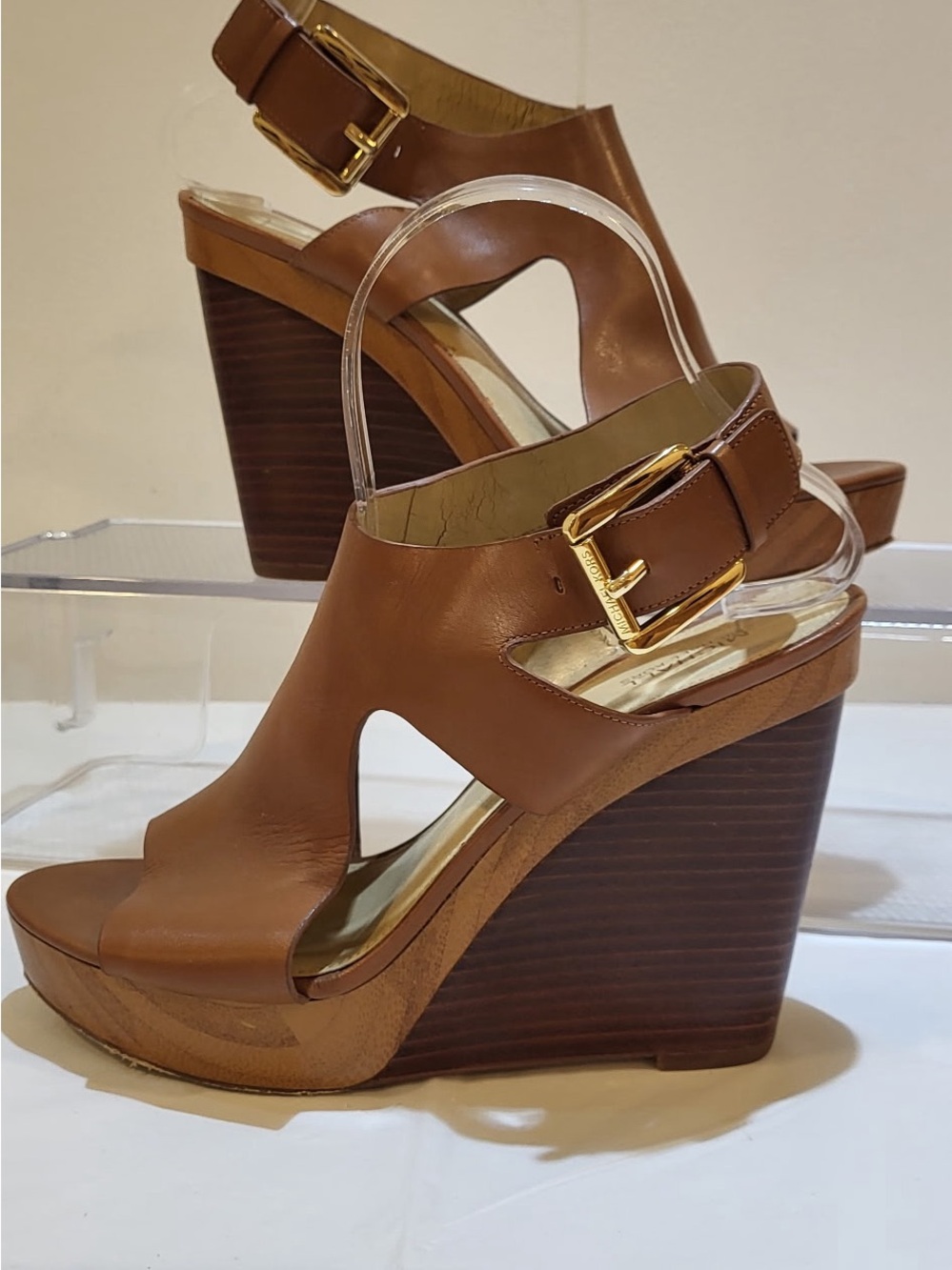 💎Price Drop..MICHEAL KORS Josphine platform leather wedge sandals